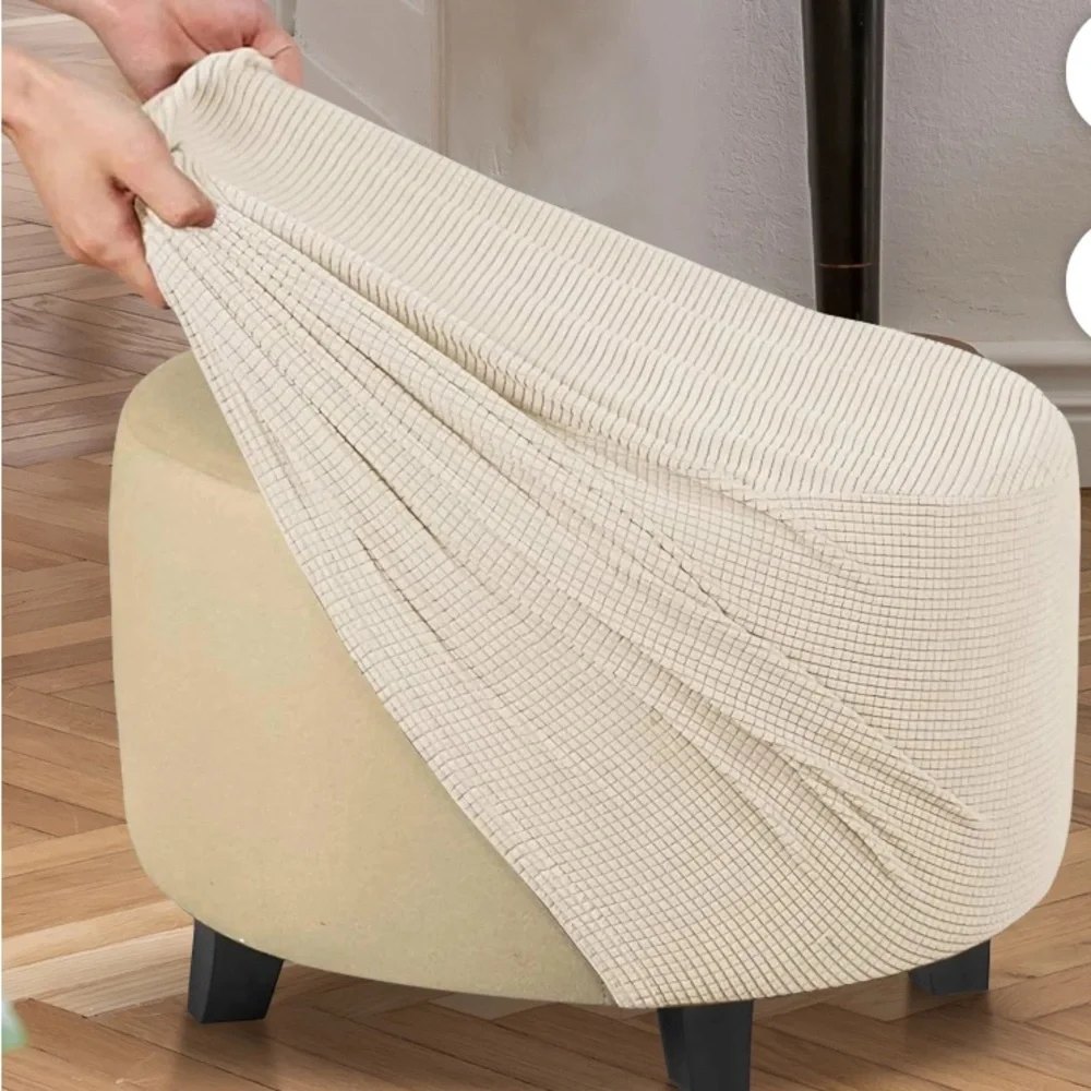 Menolana Elegant Beige Ottoman Slipcover
